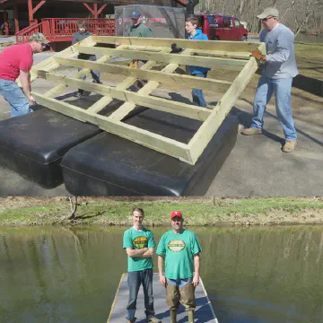 6 feet x 12 feet floating dock using Formex encapsulated floats