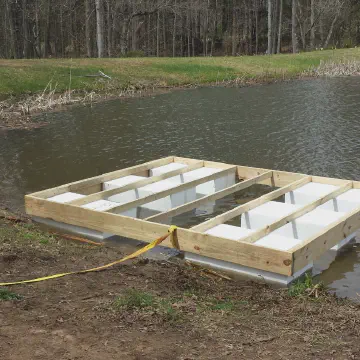 Floating platform on a private pond in Culpepper, VA