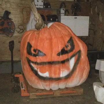 Giant pumpkin carved by an artist
