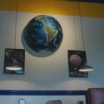Solar system display using large half spheres