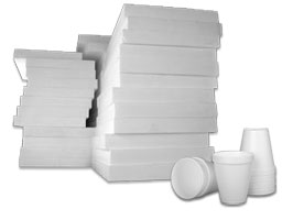 Polystyrene cups and sheets