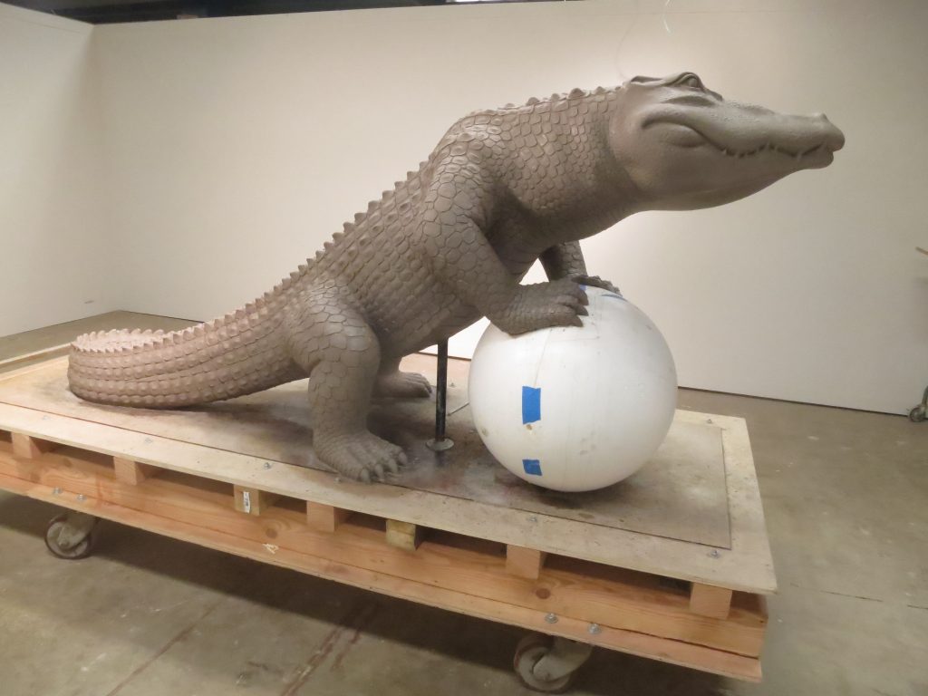 EPS Foam Sphere used to create sculpture of San Francisco Gators Mascot