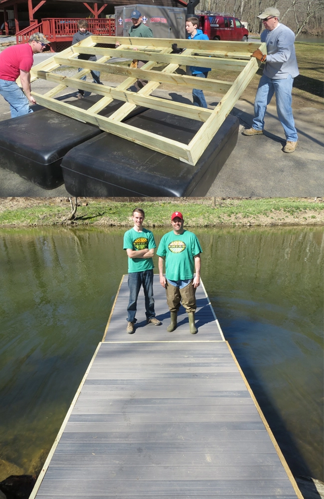 6 feet x 12 feet floating dock using Formex encapsulated floats