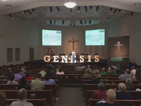 Blocks of 1 Lb. EPS 36″ Tall X 5″ Deep Was Used to Create the Word GENESIS