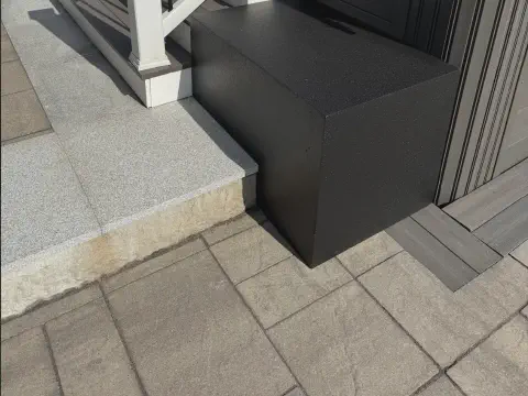 Filling a Void Around Hot Tub Using Expanded Polystyrene Foam Blocks