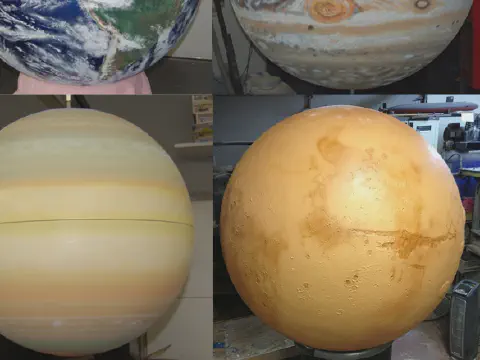 Foam Spheres Are Used to Create Solar System for Retail Display