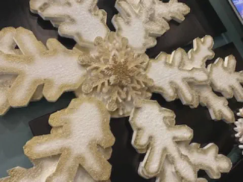 Giant Foam Snowflakes for Church Displays
