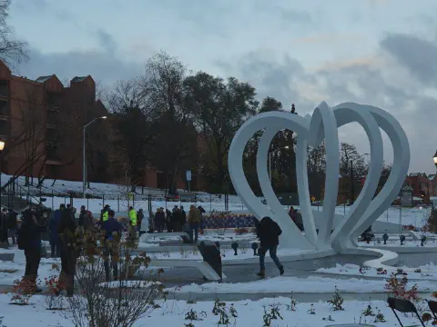 Large Foam Heart Memorial