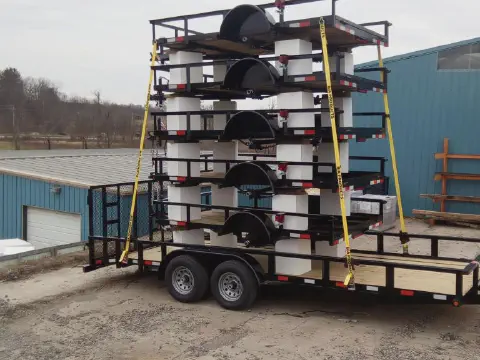 Trailer Manufacturer Used Foam Blocks to Transport Multiple Trailers