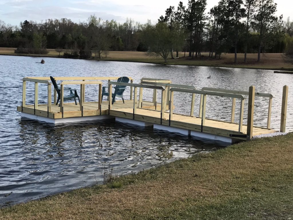 Seven blocks of .9 lb Virgin EPS were used to float this dock in Millen ...