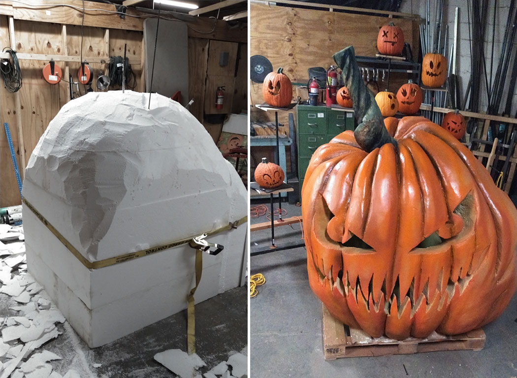 Giant pumpkin carved by an artist | Universal Foam Products | Styrofoam ...