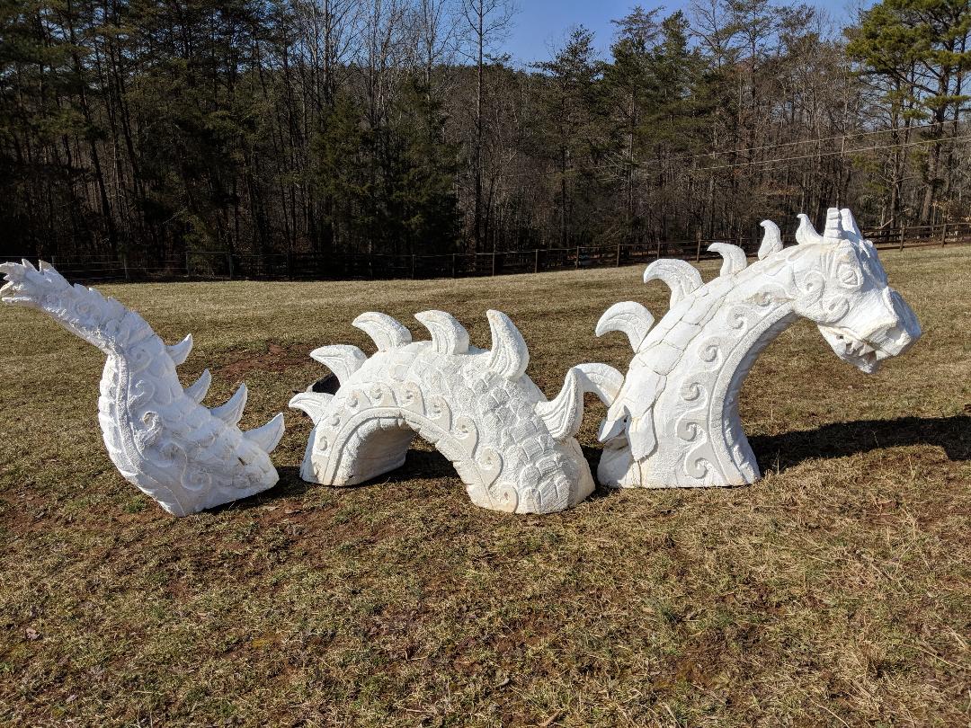 Large Sea Serpent Carved Out of Expanded Polystyrene Universal Foam Products Styrofoam & EPS